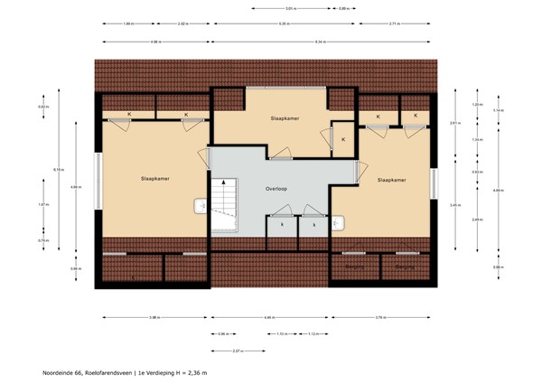 Floorplan - Noordeinde 66, 2371 CV Roelofarendsveen